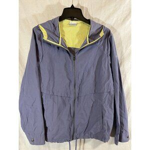 Columbia Women's XL Lt Purple Windbreaker Jacket With Green Plaid Lining